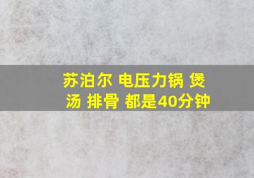 苏泊尔 电压力锅 煲汤 排骨 都是40分钟